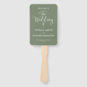 シンプル書モダン結婚式 プログラム ハンドファン (正面)