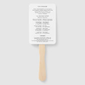 シンプル書モダン結婚式 プログラム ハンドファン (裏面)