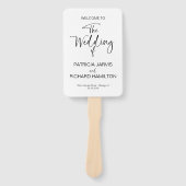 シンプル書モダン結婚式 プログラム ハンドファン (正面)