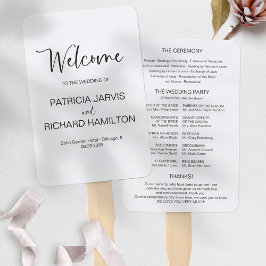 シンプル書モダン結婚式 プログラム ハンドファン
