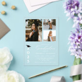 シンプル書モダン道写真卒業 アクリル招待状 (インサイチュ (ウェディング))