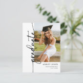 シンプル書モダン道写真卒業 ポストカード (スタンド正面)