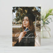 シンプル書モダン道写真卒業 招待状 (スタンド正面)