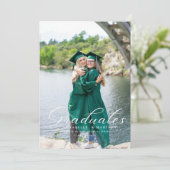 シンプル書モダン道写真卒業 招待状 (スタンド正面)