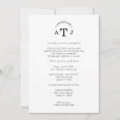 シンプル書モダン道写真大学院イニシャル 招待状 (正面)