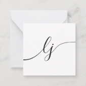 シンプル書モノグラエレガントム ノートカード (裏面)