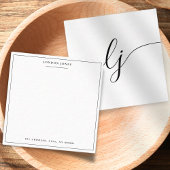 シンプル書モノグラエレガントム ノートカード