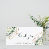 シンプル書素朴フローラ結婚ズ サンキューカード (スタンド正面)