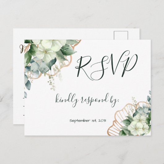 シンプル書素朴フローラ結婚ズ ポストカード (正面/裏面)