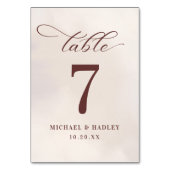 シンプル書素朴結婚の テーブルナンバー (裏面)