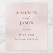 シンプル書素朴結婚の ワインラベル (シングルラベル)