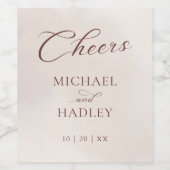 シンプル書素朴結婚の ワインラベル (シングルラベル)