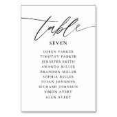 シンプル書素朴結婚席表 テーブルナンバー (裏面)