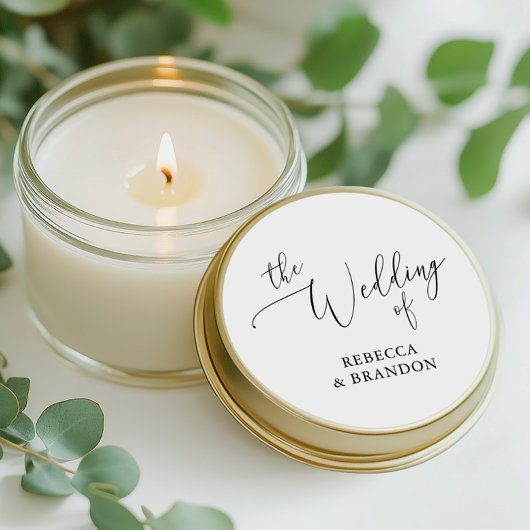 シンプル書素朴結婚白 ラウンドシール