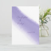 シンプル書紫色の水彩保存日 招待状 (スタンド正面)