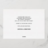 シンプル書結婚の写真サンキューカード 箔シーズンカード (裏面)