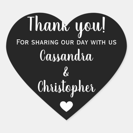 シンプル書結婚の感謝していエレガント君 ハートシール (正面)