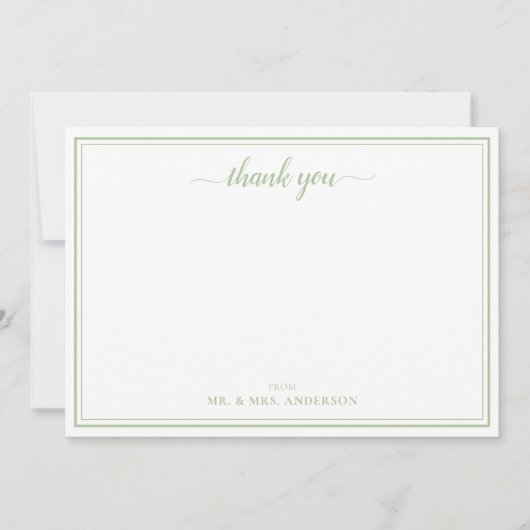 シンプル書結婚の感謝 ノートカード (正面)