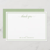 シンプル書結婚の感謝 ノートカード (正面/裏面)