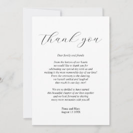 シンプル書結婚サンキューカード サンキューカード
