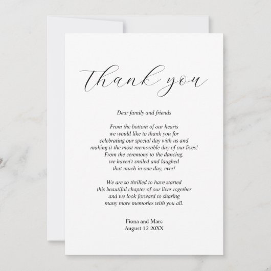 シンプル書結婚サンキューカード サンキューカード (正面)