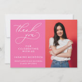 シンプル書道お洒落卒業ありがとう サンキューカード (正面)