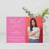 シンプル書道お洒落卒業ありがとう サンキューカード (スタンド正面)