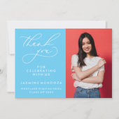 シンプル書道お洒落卒業ありがとう サンキューカード (正面)