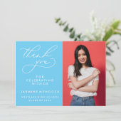 シンプル書道お洒落卒業ありがとう サンキューカード (スタンド正面)