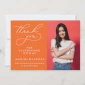 シンプル書道お洒落卒業ありがとう サンキューカード (正面)