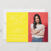 シンプル書道お洒落卒業ありがとう サンキューカード (正面)