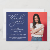 シンプル書道お洒落卒業ありがとう サンキューカード (正面)