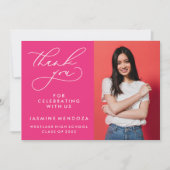 シンプル書道お洒落卒業ありがとう サンキューカード (正面)