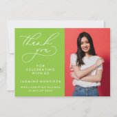 シンプル書道お洒落卒業ありがとう サンキューカード (正面)