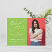 シンプル書道お洒落卒業ありがとう サンキューカード (スタンド正面)