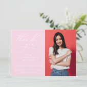 シンプル書道お洒落卒業ありがとう サンキューカード (スタンド正面)