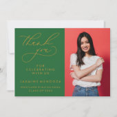 シンプル書道お洒落卒業ありがとう サンキューカード (正面)