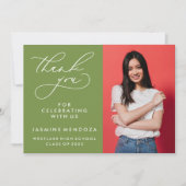 シンプル書道お洒落卒業ありがとう サンキューカード (正面)