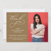 シンプル書道お洒落卒業ありがとう サンキューカード (正面)