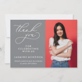 シンプル書道お洒落卒業ありがとう サンキューカード (正面)