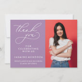 シンプル書道お洒落卒業ありがとう サンキューカード (正面)