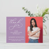 シンプル書道お洒落卒業ありがとう サンキューカード (スタンド正面)