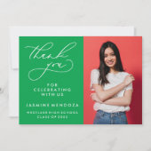 シンプル書道お洒落卒業ありがとう サンキューカード (正面)