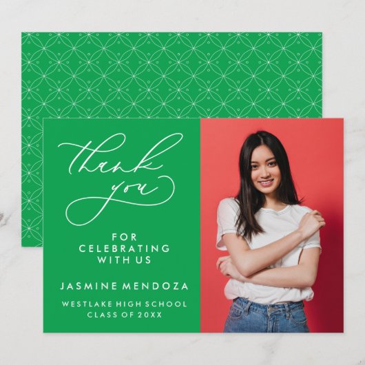 シンプル書道お洒落卒業ありがとう サンキューカード (正面/裏面)