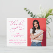 シンプル書道お洒落卒業ありがとう サンキューカード (スタンド正面)