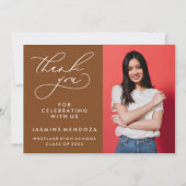 シンプル書道お洒落卒業ありがとう サンキューカード (正面)