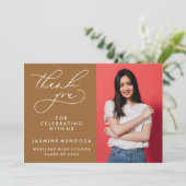 シンプル書道お洒落卒業ありがとう サンキューカード (スタンド正面)