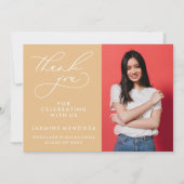 シンプル書道お洒落卒業ありがとう サンキューカード (正面)