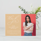 シンプル書道お洒落卒業ありがとう サンキューカード (スタンド正面)