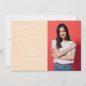 シンプル書道お洒落卒業ありがとう サンキューカード (正面)